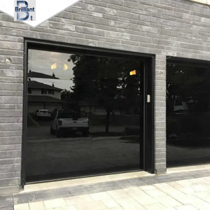 Porte de <span class=keywords><strong>garage</strong></span> panoramique moderne sans cadre en verre, étanche, électrique, à moteur automatique, en aluminium, pour villa immobilière - Product Image 3