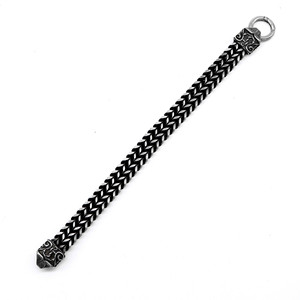 Yunnique Men's <b>Titanium</b> Steel Bracelet Magnetic Buckle Geometric Pattern Vintage Distressed Jewelry Gift Guangzhou Model - Product Image 2