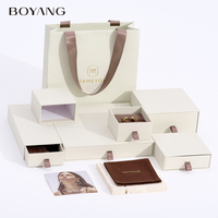 Boyang Logo personnalisé tiroir boîte à bijoux bague boucle d'oreille pendentif collier Bracelet boîte cadeau emballage