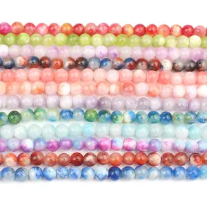 4-12mm Wholesale Natural round stone beads Persian jade Gemstone Agate Turquoise Loose Beads for Jewelry Making