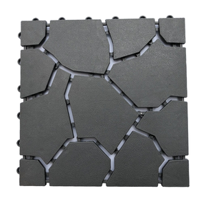 Azulejos de terraza entrelazados de Instalación rápida DIY Pisos de paredes universales. Piedra natural fácil de bloquear + base de rejilla reciclada - Product Image 1