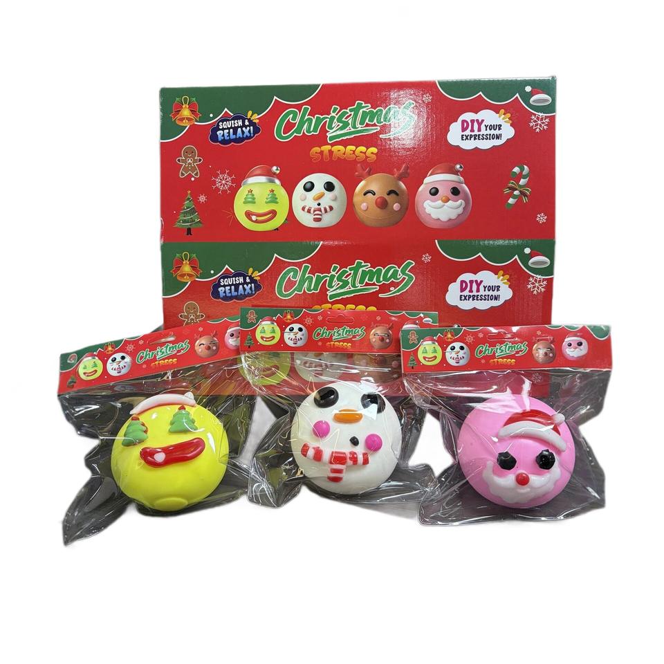 T Christmas Squishy Stress Balls Slow Rising Foam Ugly Face Squeeze ...
