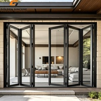 Porte en verre accordéon en aluminium GS pour cafés et restaurants en plein air