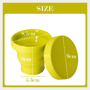 Gobelet de voyage pliable classique en silicone avec couvercle, résistant à la chaleur, écologique, réutilisable, qualité alimentaire, pour le camping - Product Image 6