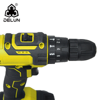 Perceuse-visseuse sans fil rechargeable au lithium jaune, multifonction, sans balais, électrique, à vitesse variable, personnalisable OEM