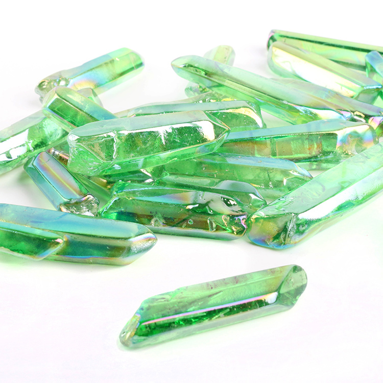 Натуральный зеленый ангел Aqua Aura Spirit кварцевый кристалл точечное титановое покрытие для оптовой продажи