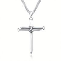 Groothandel goedkope prijs titanium staal kruisketting klassieke eenvoudige en veelzijdige roestvrijstalen nagelhanger ketting