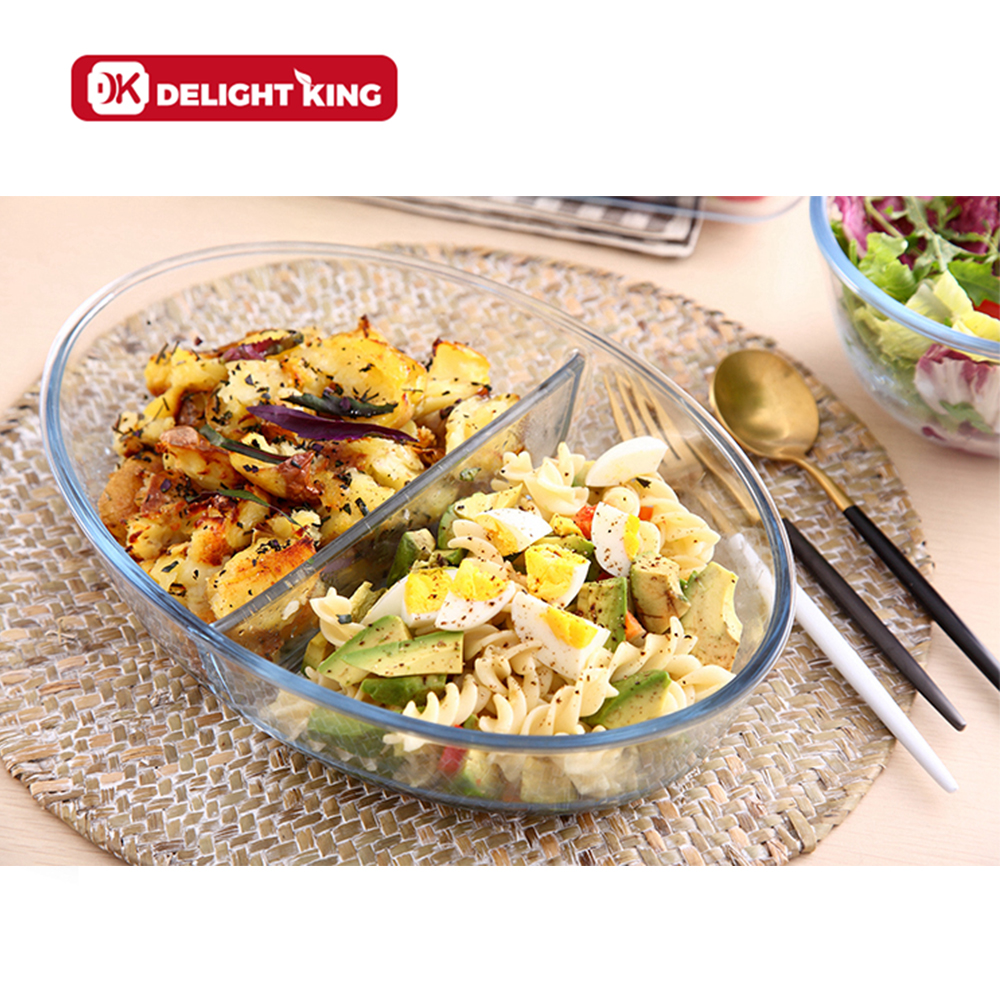 Высокая боросиликатная посуда для выпечки оптом из разделенного стекла/стеклянный противень для выпечки с разделителем, высококачественные стеклянные противни для выпечки