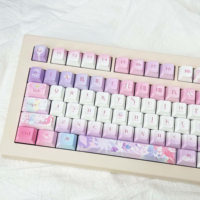Gaming Cyrene Theme Keycaps PBT Dye-Sublimation Side Engraved Cherry/M-OA Profile for Mx Switch 64/104/108 Mechanical Keyboard