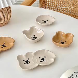 จานเซรามิกรูปหมี จานซอสขนาดเล็กสำหรับใส่เครื่องปรุงรส ใช้ในครัว - Product Image 4