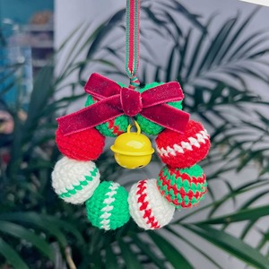 Acessório Decorativo de Natal Feito à Mão em Crochê com Corda Trançada para Pendurar na Árvore de Natal, Espelho de Carro e Decoração de Casa - Pingente Artificial de Natal - Product Image 3