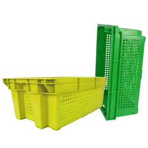 Vente en gros d'usine de caisses en plastique bon marché Conteneur de stockage de fruits et légumes de supermarché Paniers en plastique Caisses de fruits - Product Image 4