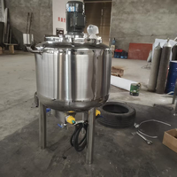 Cuve de mélange en acier inoxydable à double enveloppe avec agitateur, réacteur émulsifiant liquide, homogénéisateur et chauffage électrique à vapeur