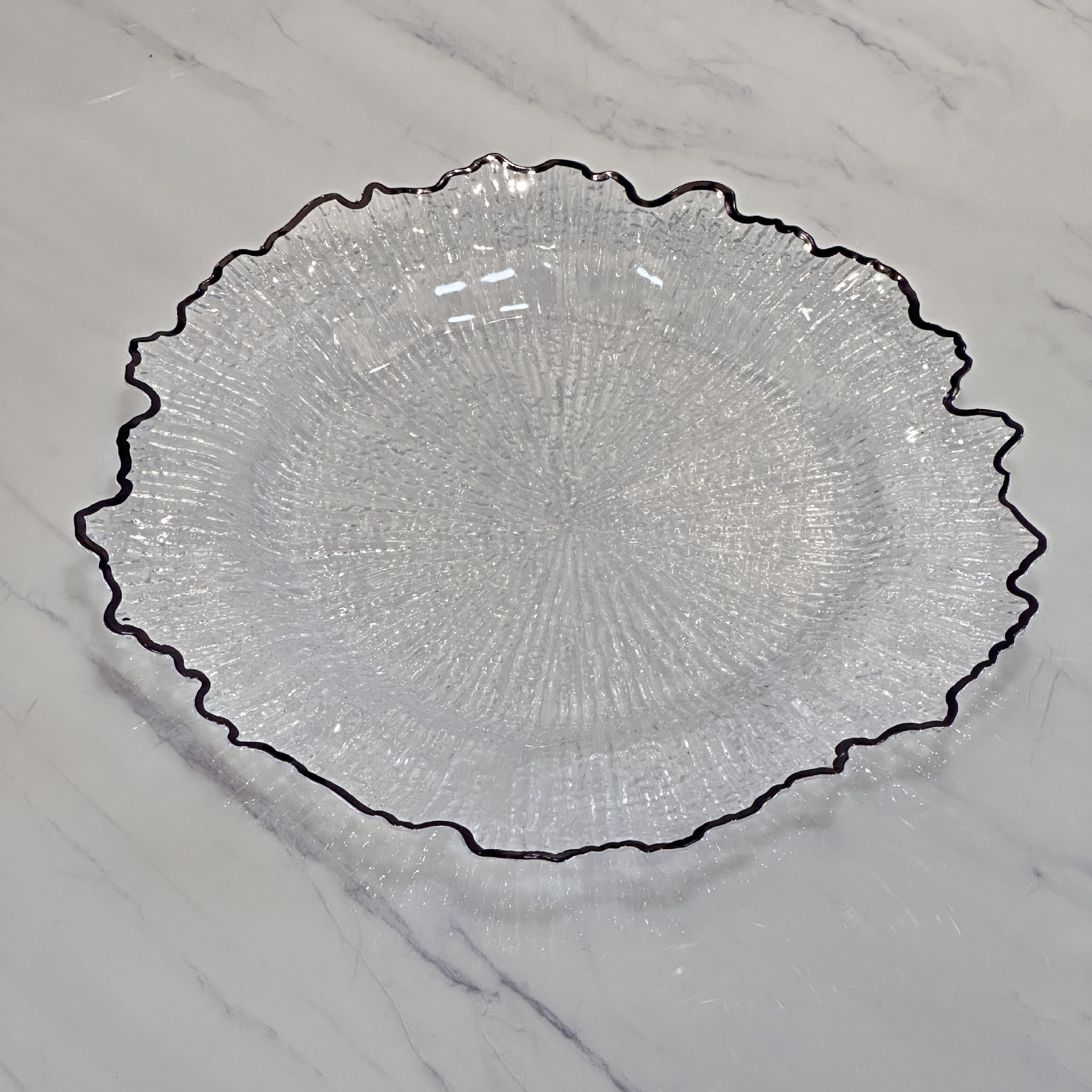 Clear with black rim