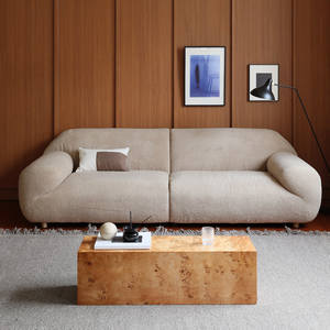 Canapé Nuage en Tissu Bouclé Blanc Crème OEM/ODM en Gros avec Inclinaison Ergonomique à 108 Degrés - Product Image 1