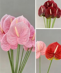 Plante artificielle réaliste en plastique de haute qualité, grande fleur blanche et verte Anthurium, centre de table pour mariage, fête des Mères - Product Image 5