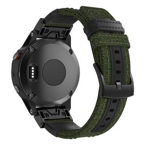 <span class=keywords><strong>Bracelet</strong></span> de remplacement pour montre intelligente <span class=keywords><strong>Garmin</strong></span> <span class=keywords><strong>Fenix</strong></span> 7 6 <span class=keywords><strong>5</strong></span>, cuir véritable + toile, 22 mm, sangle de montre en nylon à fixation rapide - Product Image 3