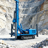 Foreuse portable automotrice à moteur diesel sur chenilles pour puits d'eau, puits d'abreuvement pour bétail, forage DTH et pompe à engrenages
