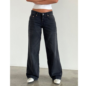 <span class=keywords><strong>Jean</strong></span> droit vintage <span class=keywords><strong>taille</strong></span> <span class=keywords><strong>basse</strong></span> sans stretch délavé pour <span class=keywords><strong>femme</strong></span> Sehe Fashion - Product Image 3