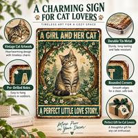 Décoration murale personnalisée pour chat, style Art Déco, affiche métallique suspendue, thème animal, 12x8 pouces, plaques en étain