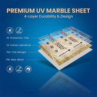 Panneau mural intérieur en PVC UV effet marbre brillant, décoration, panneau plastique imperméable, vente en gros, taille et design personnalisés