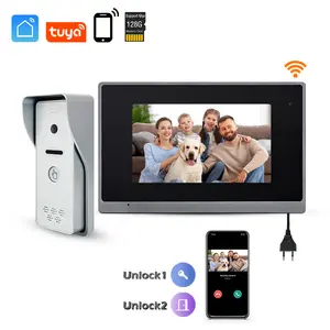 Supplier wireless remote unlock digital Wifi Tuya ring doorbell smart Video Door Phone Camera Apartment Intercom System