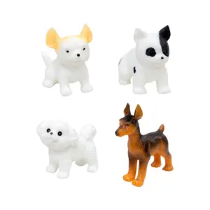 Mini hayvan figürleri ev süsler minyatür sevimli simülasyon Pet yavru reçine zanaat köpek heykeli araba ev dekorasyon hediyeler için