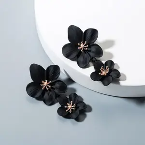 2020 Fashion design Fresh Women Jewellery Cloth Dangle Drop Long Flower Stud Earring