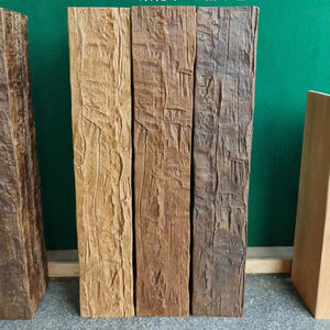 NUEVO Grano de madera Haz <span class=keywords><strong>falso</strong></span> Ladrillos antiguos Piedra artificial Ligero Impermeable PU Piedra Panel de pared Revestimiento de piedra de poliuretano - Product Image 1