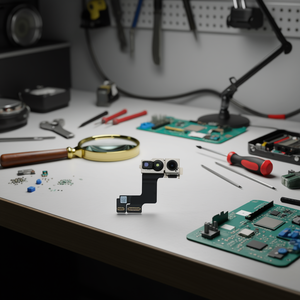 Cable Flexible para Módulo de Cámara Frontal de iPhone 15 Plus con Conector y Sensor - Product Image 3