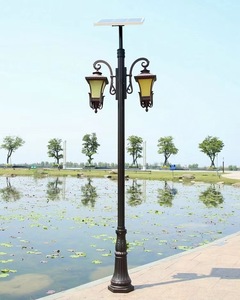 โคมไฟถนนโซลาร์เซลล์ LED กันน้ำกลางแจ้ง อลูมิเนียมอัลลอยด์ 3500K แสงวอร์มไวท์ หัวคู่ ไฟสวน ติดตั้งบนพื้นผิว รับประกัน 10 ปี - Product Image 3