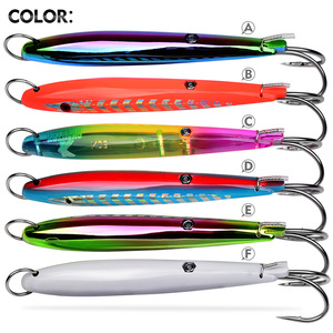 NOUVEAU OEM Leurre de pêche à la traîne en plastique coloré 15g-44g avec double hameçon barbelé et tranchant, appât artificiel pour maquereau, thon, requin, bar. - Product Image 1