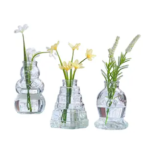 공장 사용자 정의 동물 모양 크리 에이 티브 유리 꽃병 간단한 홈 장식 꽃 꽃병 테이블 탑 장식품 수경 식물 병