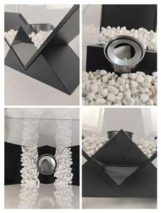 Nouveau design Losange Mini cheminée Patio métal table Firepit alcool bureau <span class=keywords><strong>brasero</strong></span> avec pavé décoré - Product Image 3