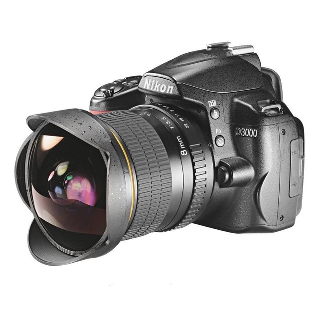 8.0mm F/8.0-F22.0 Fisheye Camera Lens Full Frame Compatible Manual Focus for Landscape & Portrait Photography