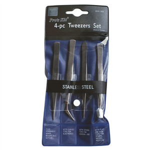 Juego de pinzas de acero inoxidable, 4 piezas, puntas puntiagudas para reparación de precisión, uso industrial - Product Image 3