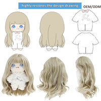 Poupée princesse en peluche de luxe sur mesure de 20 cm, cheveux blonds, décorée, vêtements interchangeables, peluche en coton, peluche nue, fabriquée en usine OEM