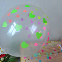 Fluor zieren der Ballon 12 "2,8g transparente fluor zierende Punkt Ballon Candy Dot Hochzeits feier Alles Gute zum Geburtstag Dekoration