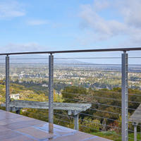 Nouveau Garde-corps en Câble de Verre en Acier Inoxydable Contemporain 2025, Finition Poli Miroir, Résistant à la Rouille, pour Escaliers de Bâtiment et Villas