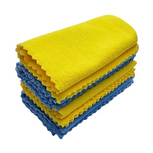 ผ้าเช็ดรถไมโครไฟเบอร์ 40x40 ซม. 350 แกรม หนาพิเศษ ซึมซับดีเยี่ยม สำหรับขัดเคลือบเซรามิก สีฟ้าและสีเหลือง - Product Image 4