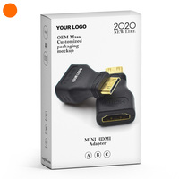 Adaptateur Mini HDMI plaqué or, connecteur mâle vers femelle, convertisseur compatible avec les cartes vidéo, tablettes et PI