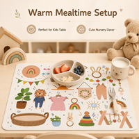 Set de table pour enfants Boho Kids Nursery, en PP et PEVA, imperméable, facile à nettoyer, pour la décoration de la table à manger des enfants