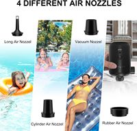 Pompe à air portable d'extérieur avec batterie rechargeable intégrée de 6000 mAh, adaptateur de valve double fonction gonflage/dégonflage, 0,65 PSI