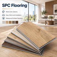 Revêtement de sol SPC à verrouillage 100 % étanche et résistant à l'usure pour hôtels, installation facile, silencieux, intérieur, 6 mm, en stock
