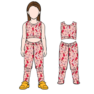 Conjunto de Chaleco y Pantalones Largos B13 para Niñas, Personalización Rápida de Estampados, Ropa de Bebé, Conjunto de Chaleco de Algodón - Product Image 1
