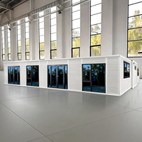 Evermore Maison mobile de luxe respirante préfabriquée pliable de 20 pieds, 4 chambres, design ferme, sur roues, conteneur de stockage