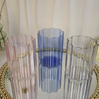 Tasse à eau simple en verre transparent fait à la main Tasse en verre de salon colorée