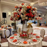 Bouquet de fleurs artificielles en soie réaliste, orange, de haute qualité, moderne, pour centre de table de mariage, Noël et Pâques