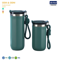 Tasse à café isotherme à double paroi en acier inoxydable 304 de 350 ml avec corde de transport – Cadeau d'entreprise haut de gamme, logo personnalisé OEM