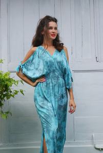 Robe Maxi style Boho pour femmes, mode plage, vacances d'été, avec glands sur les manches, taille élastique et Sexy, balayage en V, nouvelle collection - Product Image 2